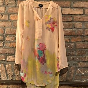 Printed shirt dress with wide placket